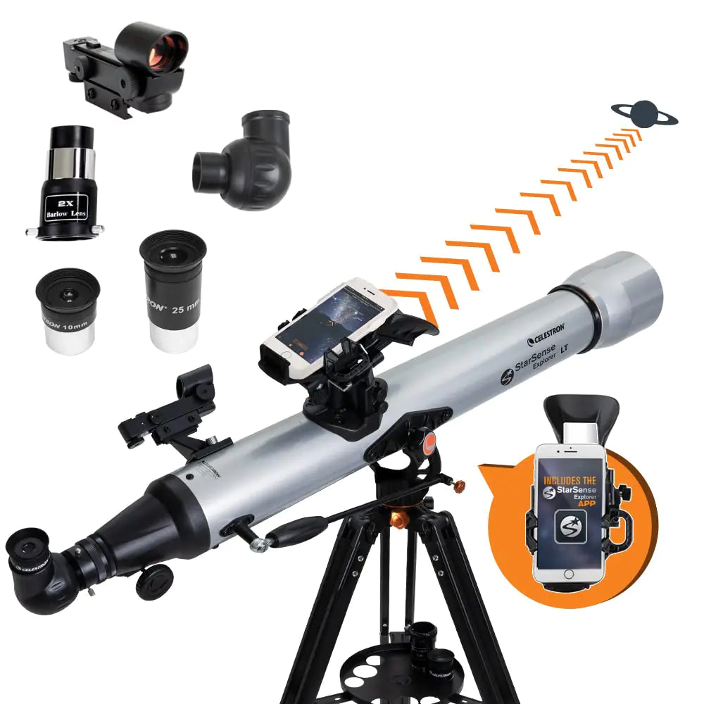 Celestron – StarSense Explorer LT 80AZ Smartphone App-Enabled Telescope – Works with StarSense App to Help You Find Stars Planets & More – iPhone/Android Compatible