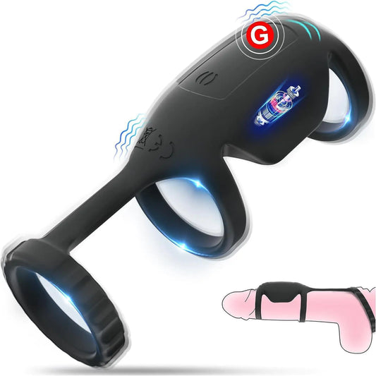 Rechargeable Waterproof Couples Vibrating Ring with App