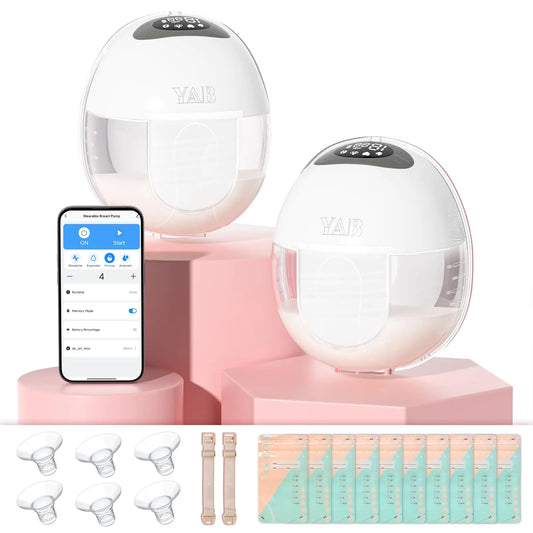 App-Controlled Breast Pump Hands-Free 16 Levels & 4 Modes Wearable Breast Pump with App Portable Electric Breast Pump 17/19/21mm Insert/Flange 2 Pack