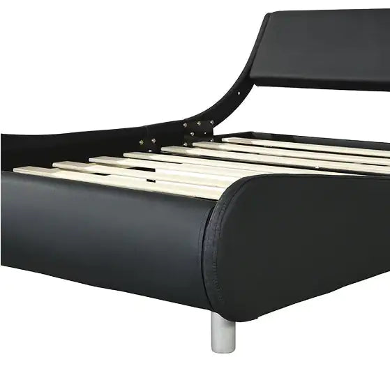 Faux Leather Upholstered Platform Bed Frame With LED Lighting With Remote Control And APP