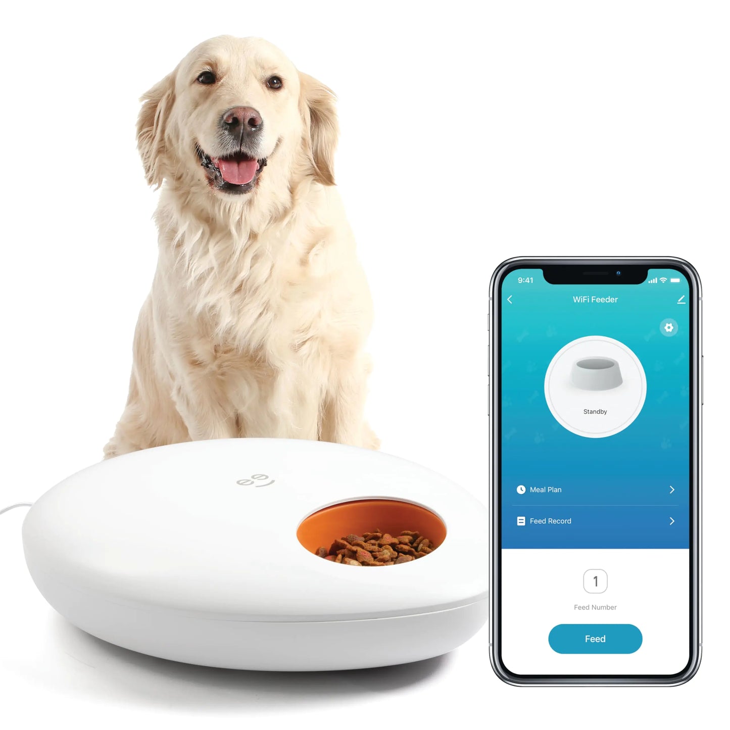 Geeni Smart Pet Feeder Programmable Dispenser for Wet/Dry Food App Control Alexa/Google Compatible Large Capacity Battery Powered