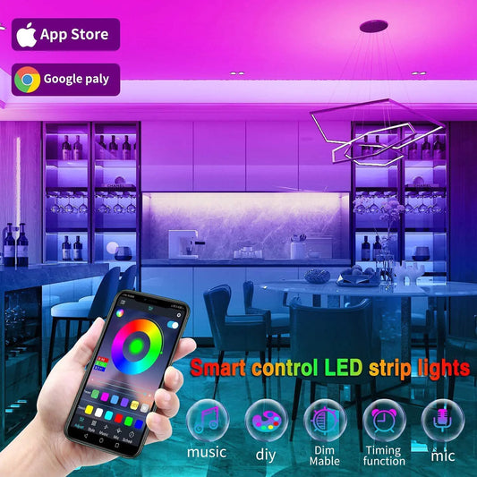 Bluetooth RGB LED Strip Light 12V 30m/40m with App
